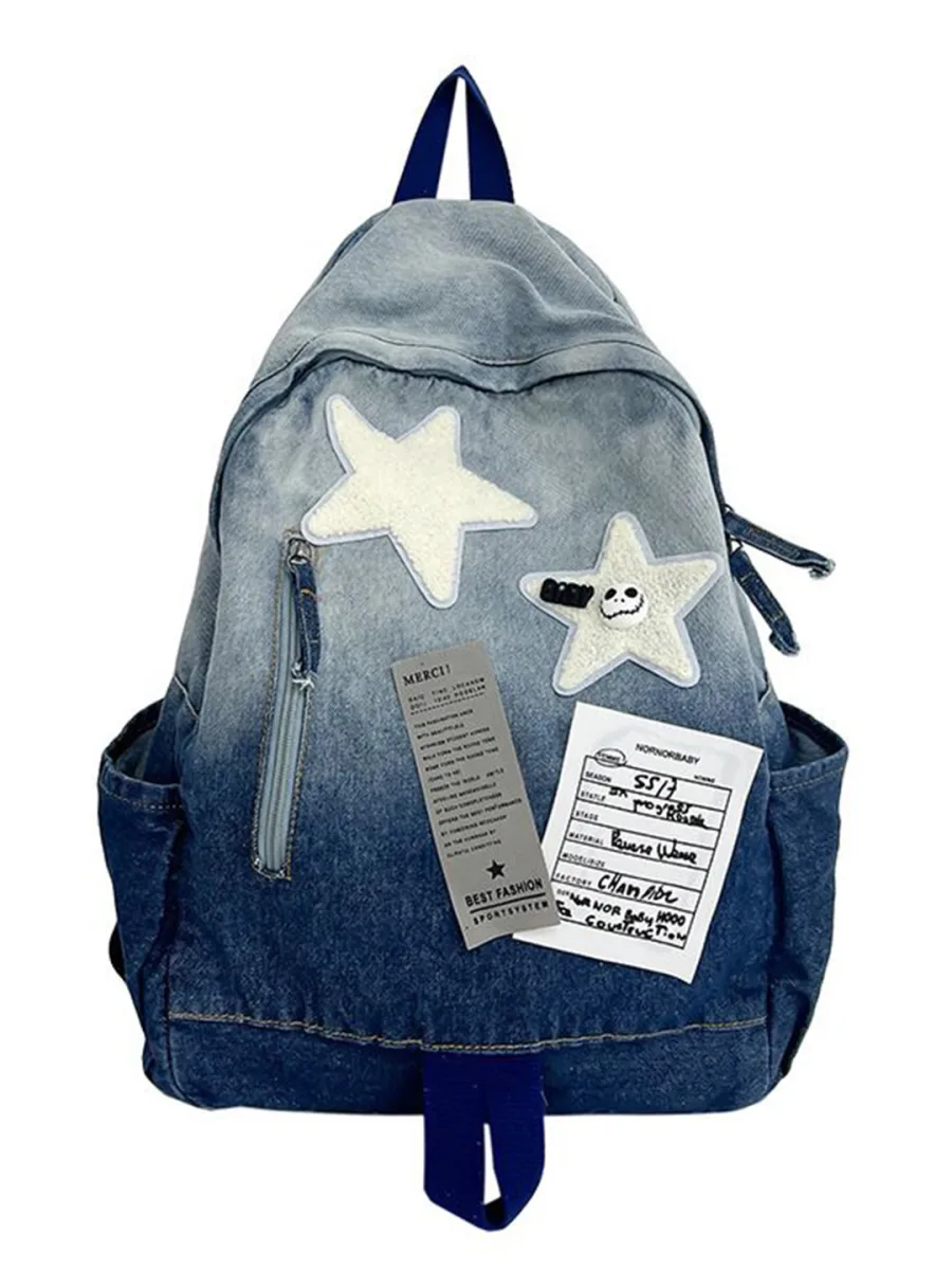Blue Denim Backpack