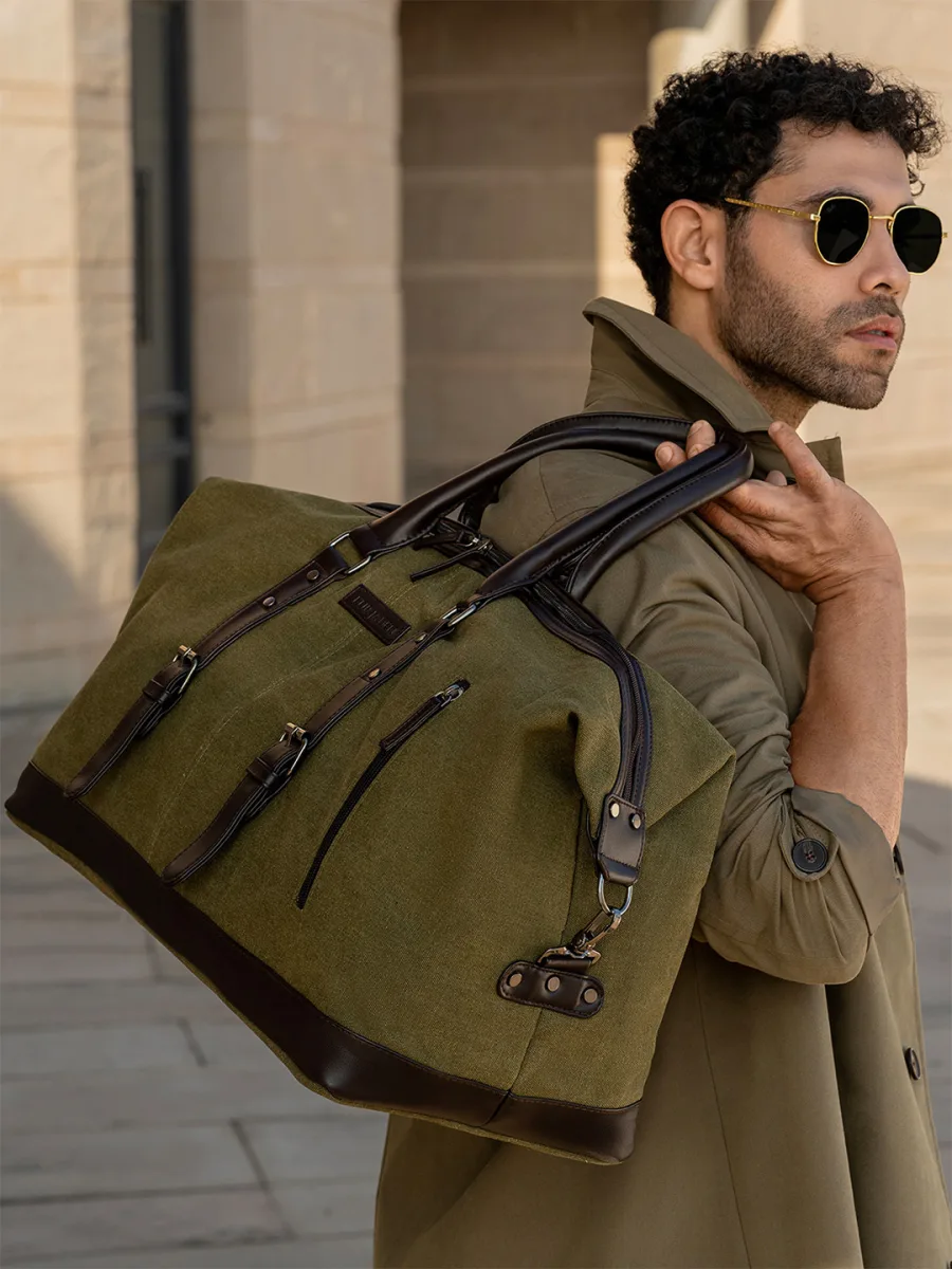 Olive Canvas Duffle Bag