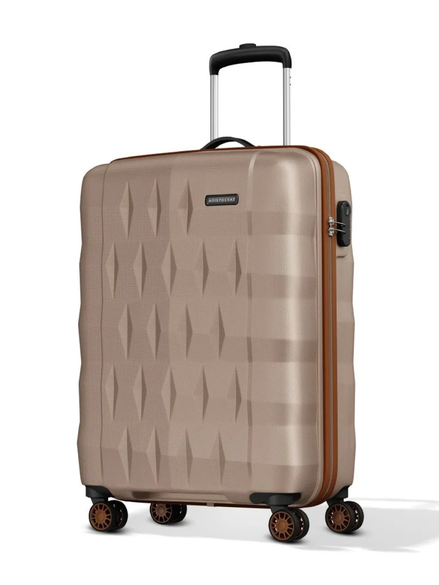 Beige Hardshell Trolley Suitcase