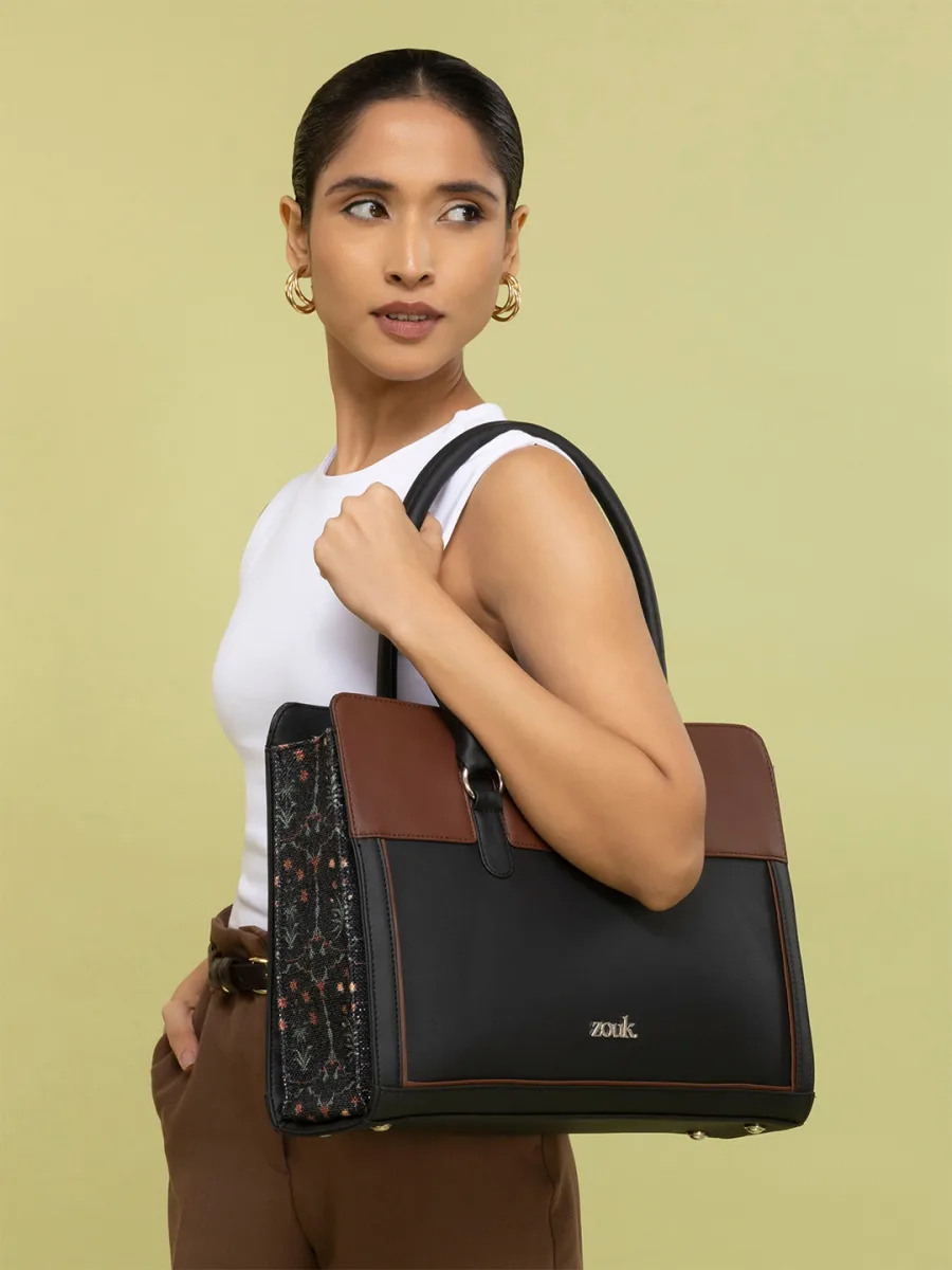 Black Structured Shoulder Bag