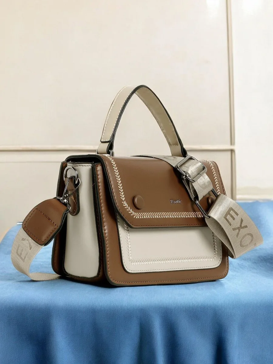 Brown Colourblock Crossbody Bag