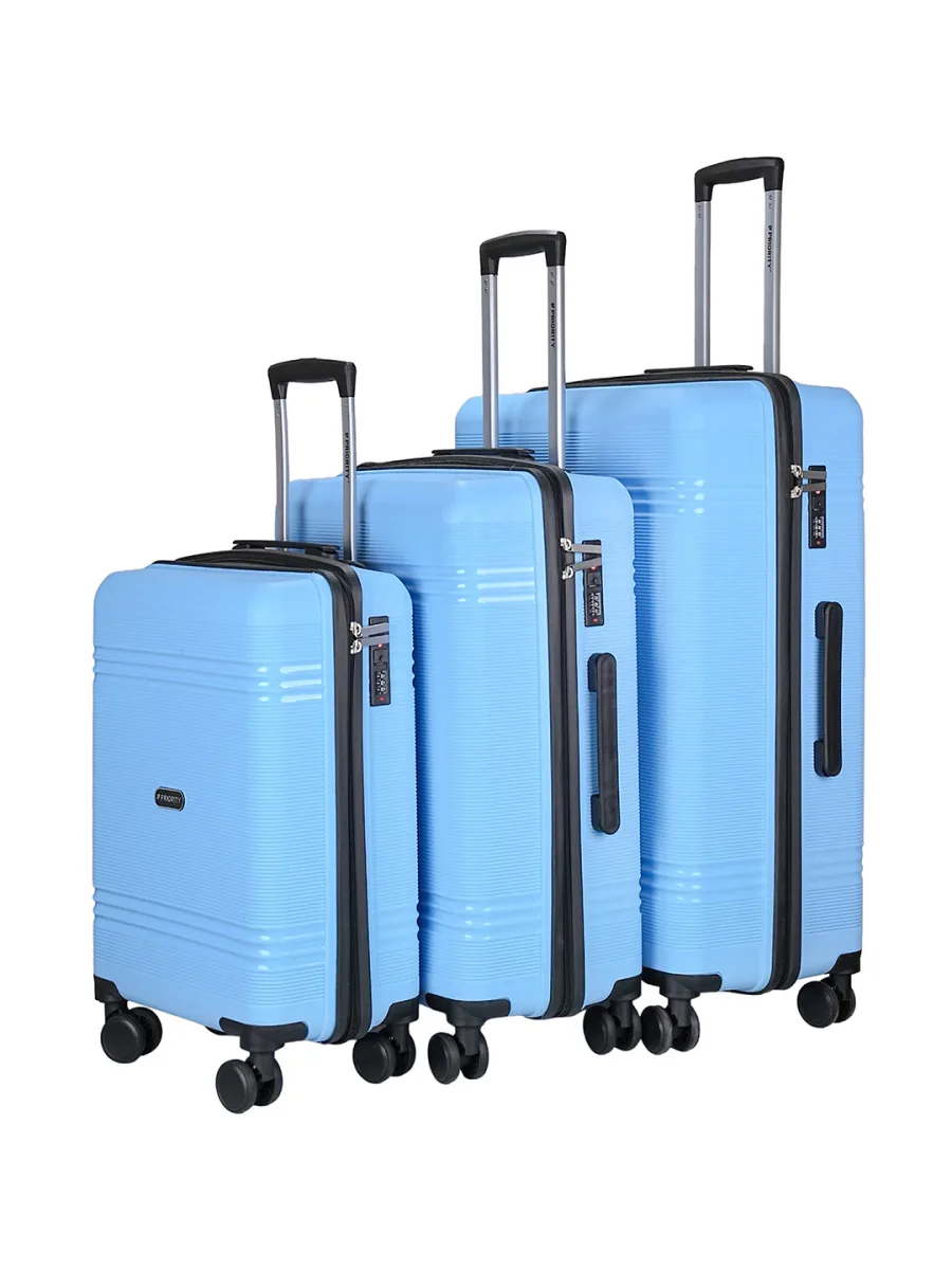 Blue Trolley Suitcase Set