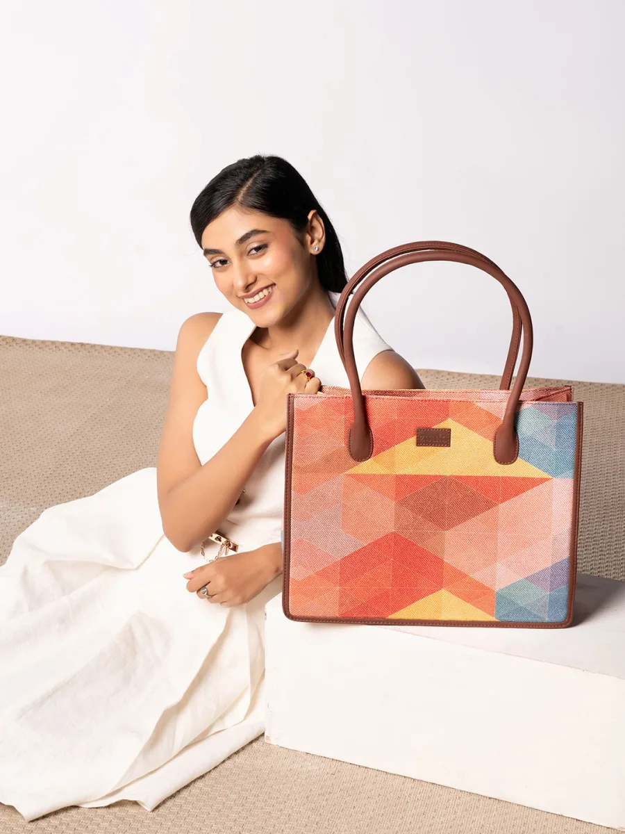 Multicolour Geometric Tote Bag