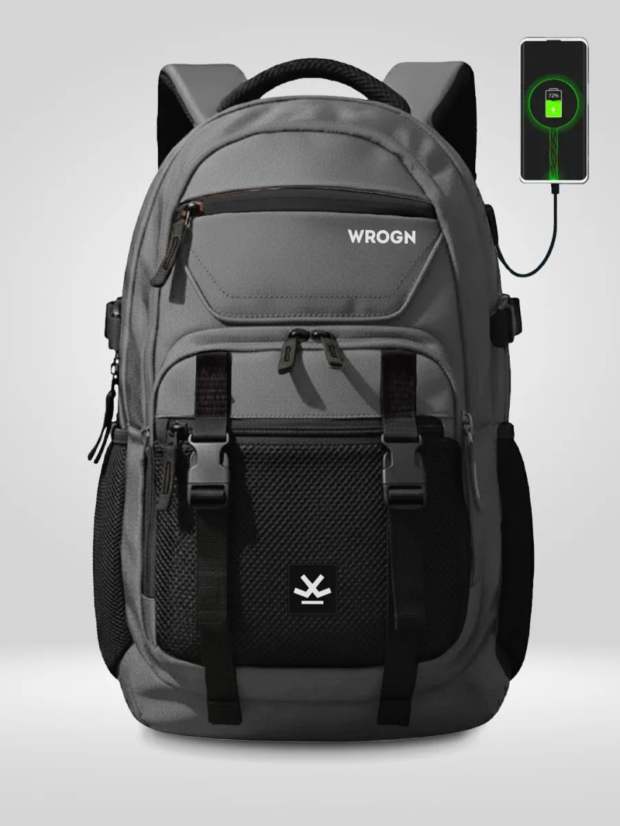 Grey Structured Backpack