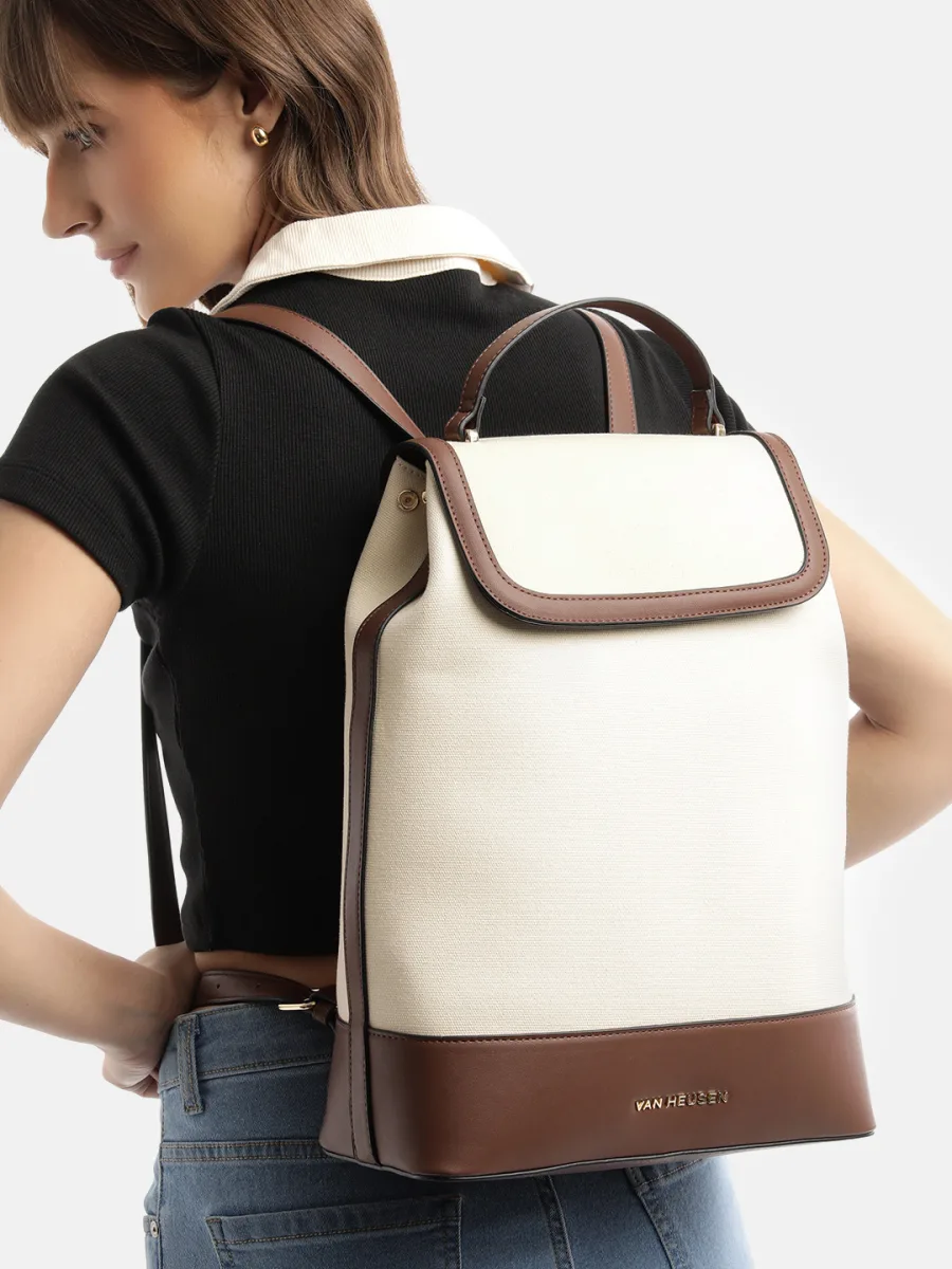 Cream Canvas Backpack