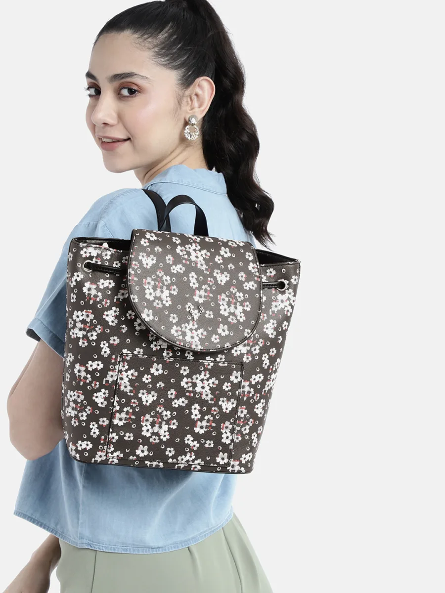 Brown Floral Backpack