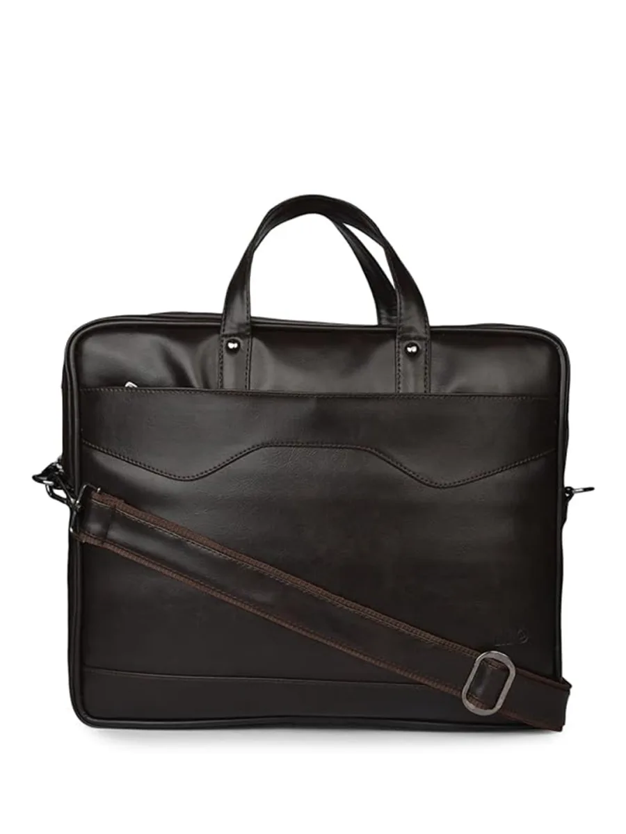 Brown PU Leather Laptop Bag
