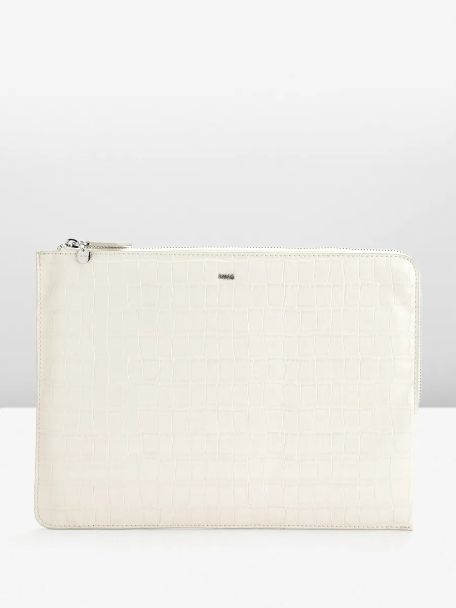 White Textured Laptop Bag