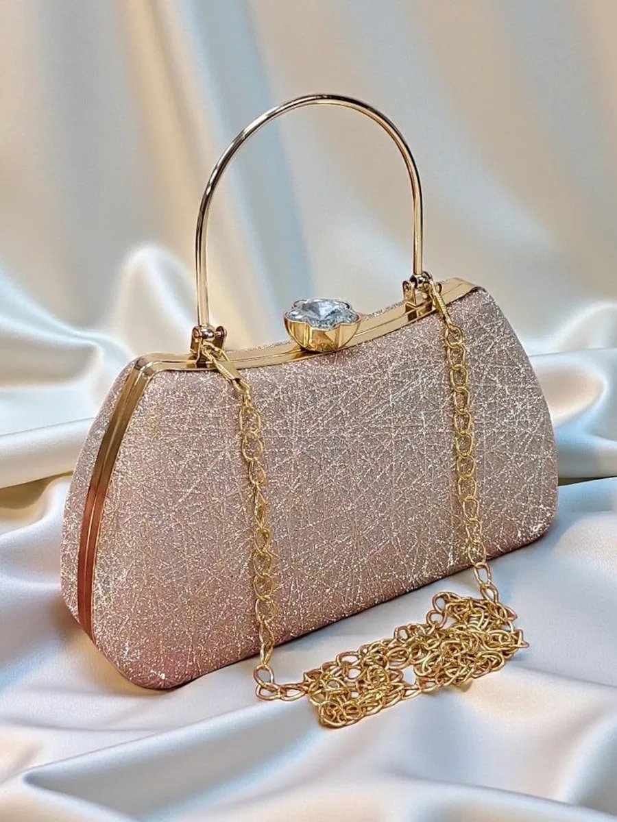 Rose Gold Embellished Clutch