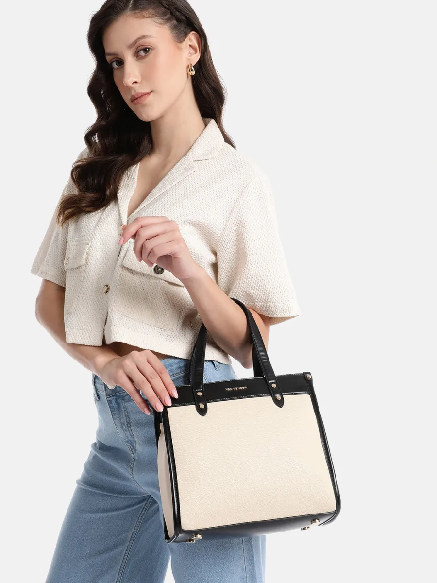 Cream Structured Tote Bag