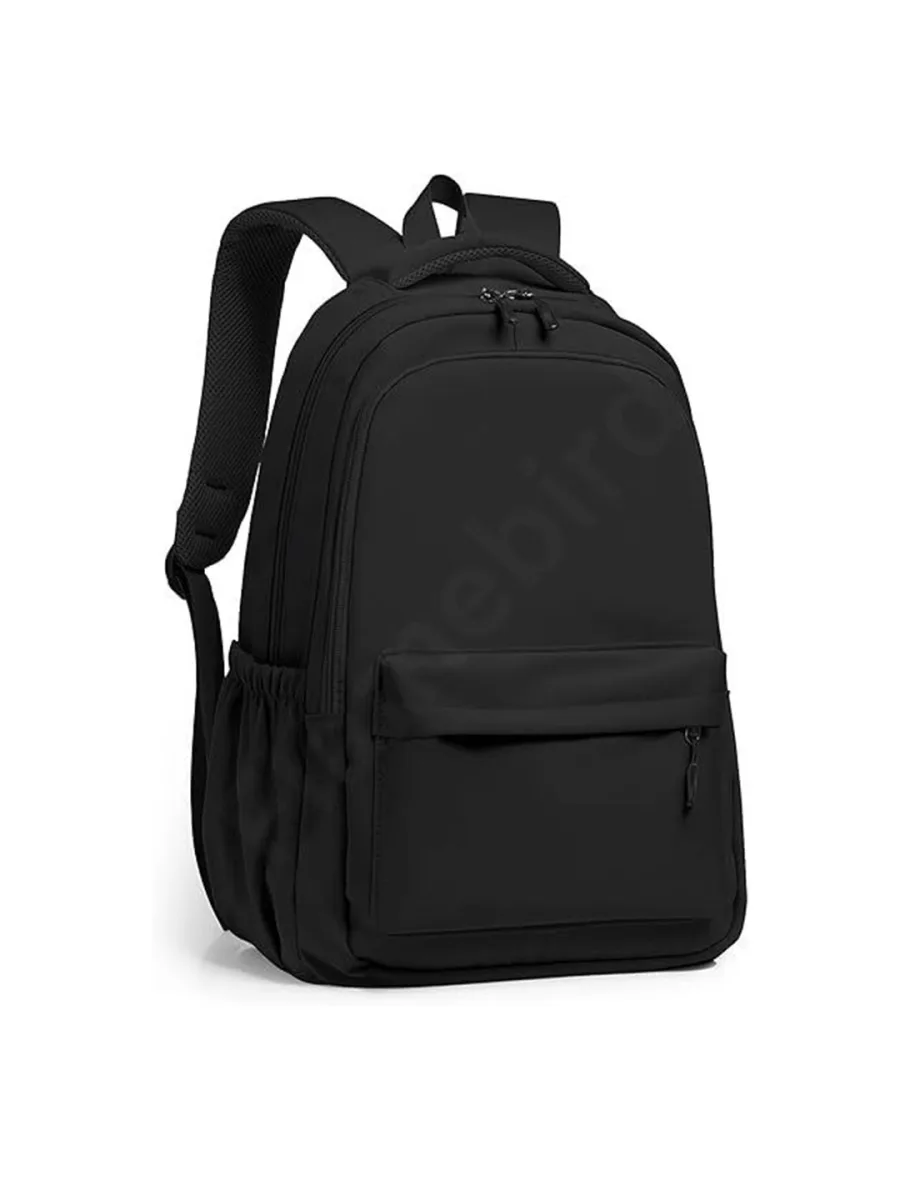 Black Solid Backpack