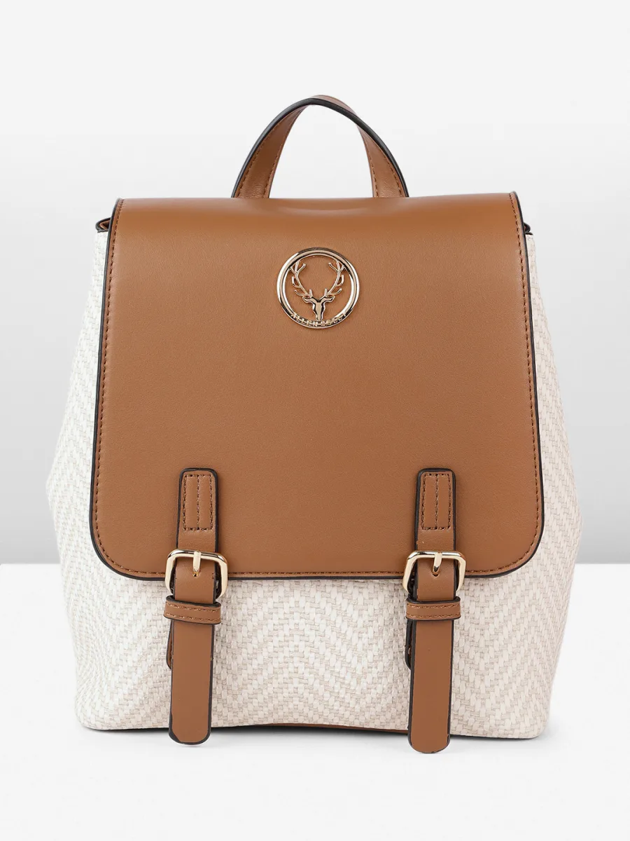 Tan Woven Backpack