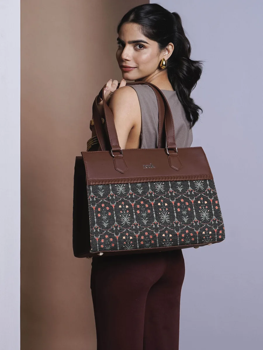 Floral Structured Shoulder Bag