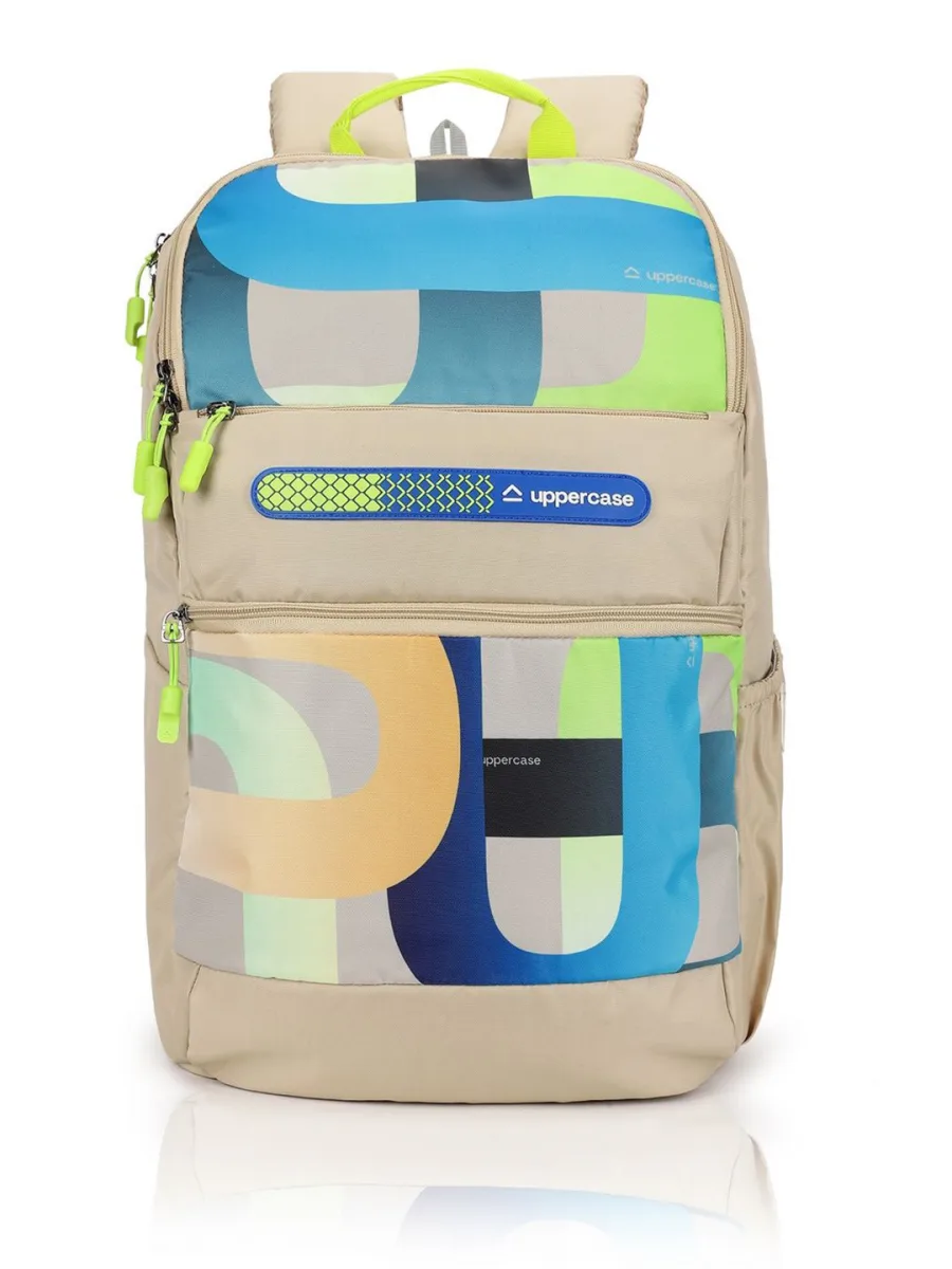 Beige Printed Backpack
