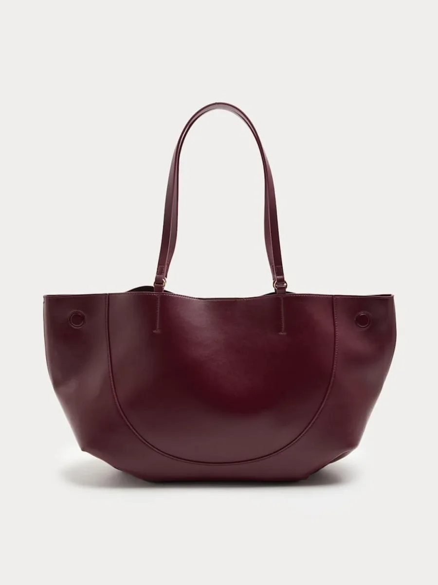 Maroon Structured Tote Bag