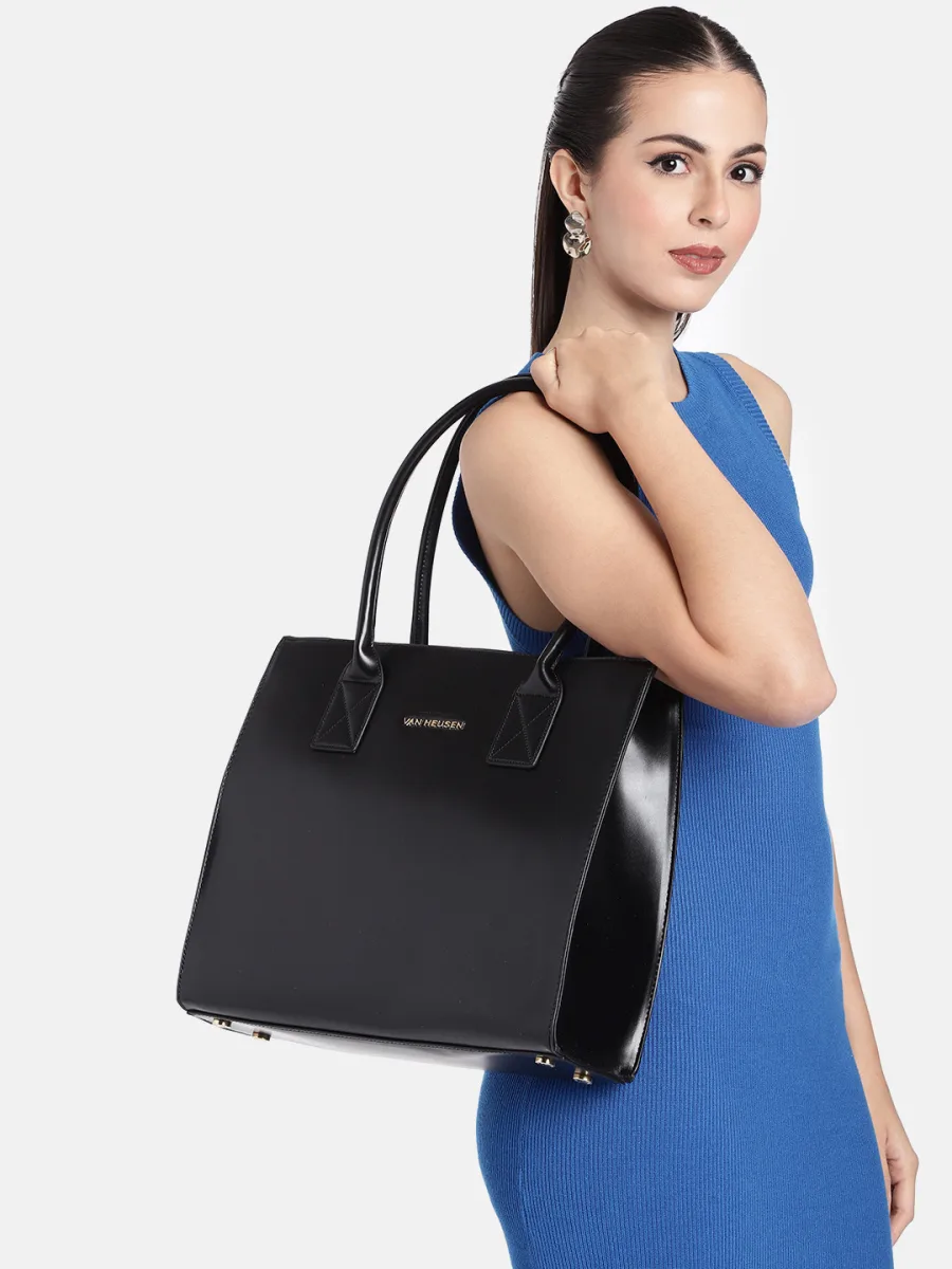 Black Structured Tote Bag