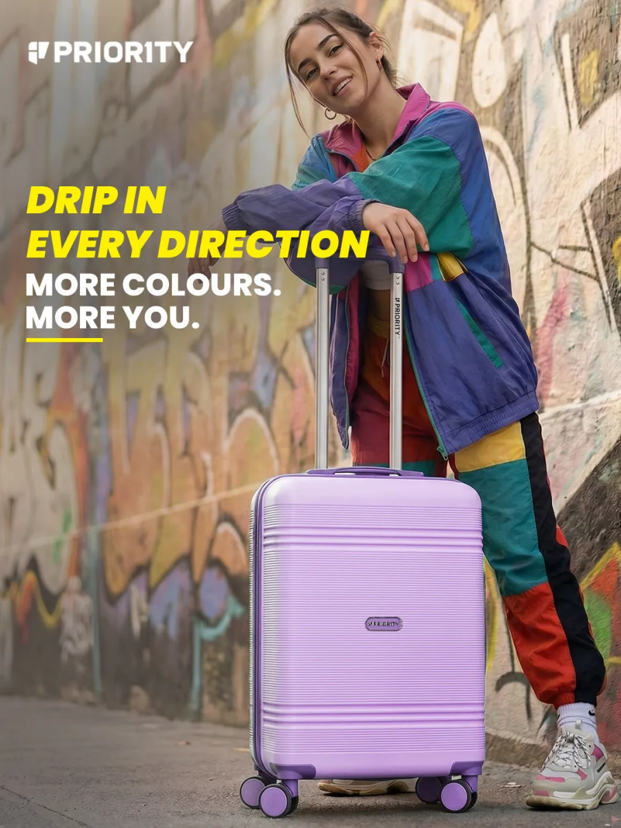 Lavender Ribbed Hardside Trolley Bag