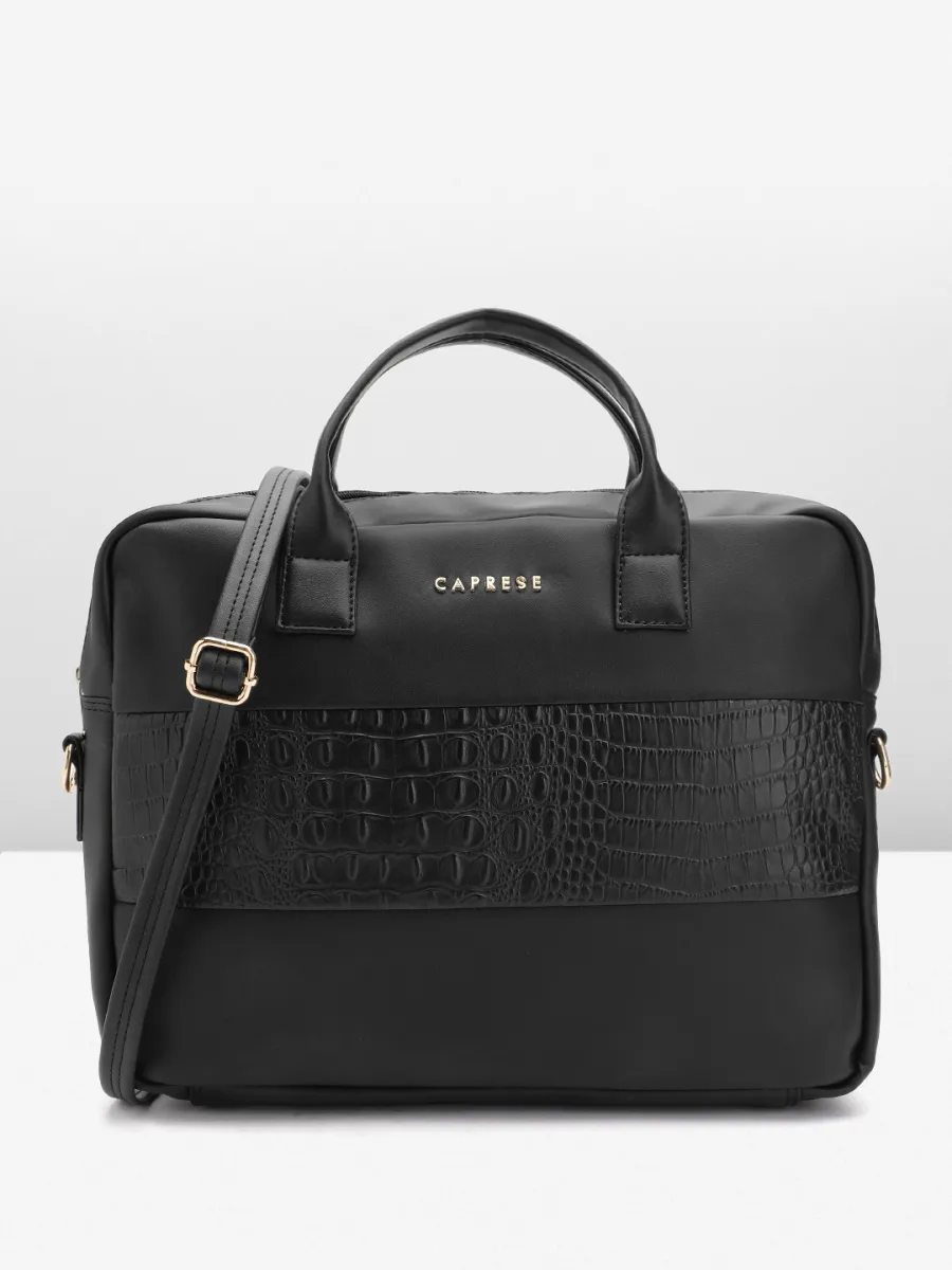 Black Textured Laptop Bag