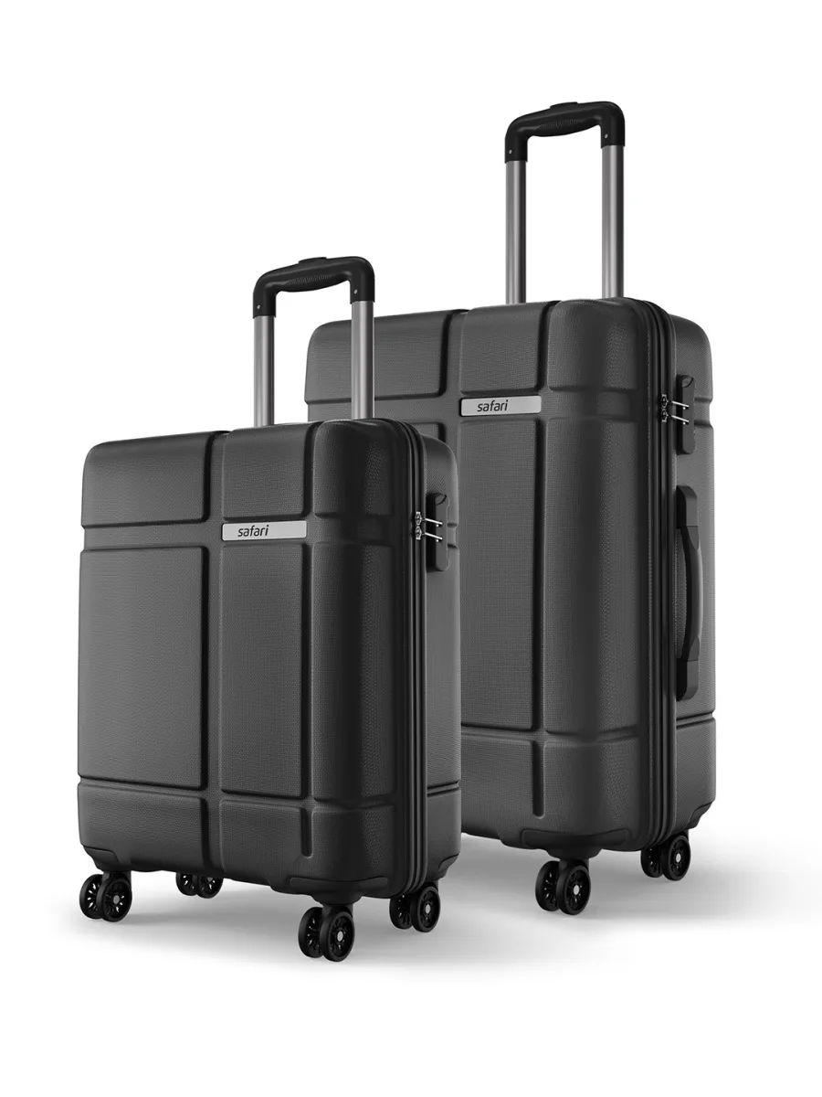 Charcoal Textured Trolley Bag Set