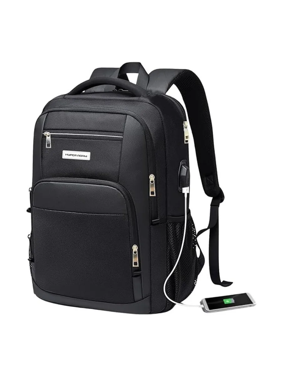 Black Structured Laptop Backpack