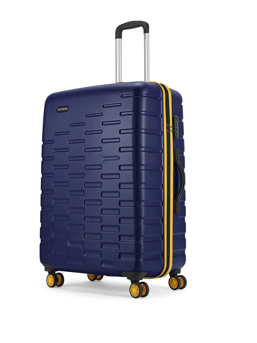 Navy Textured Hardside Trolley Bag