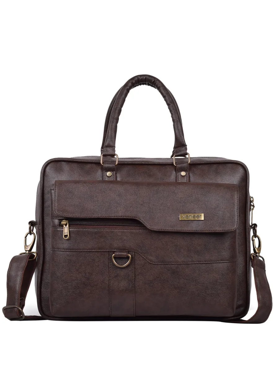 Brown Structured Laptop Bag