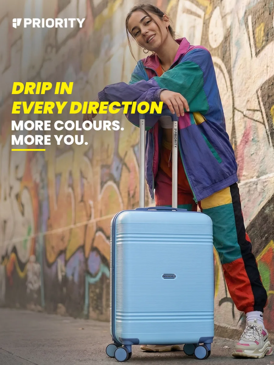 Light Blue Hardside Trolley Bag