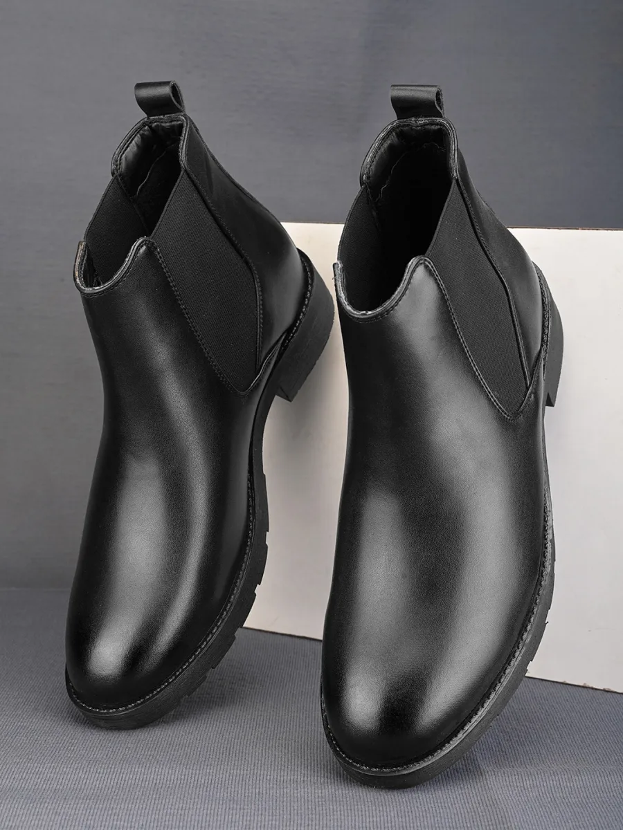 Black Leather Chelsea Boots