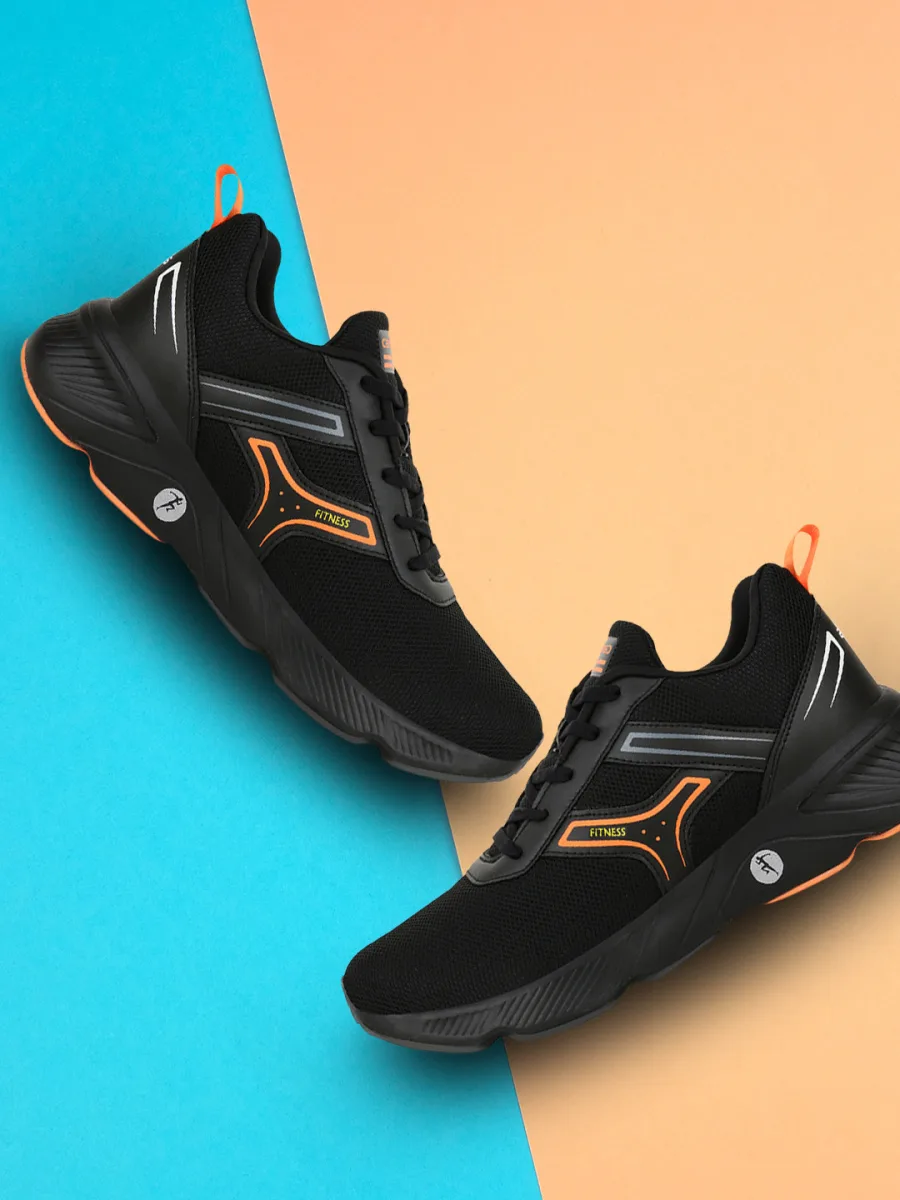 Black Orange Sports Shoes
