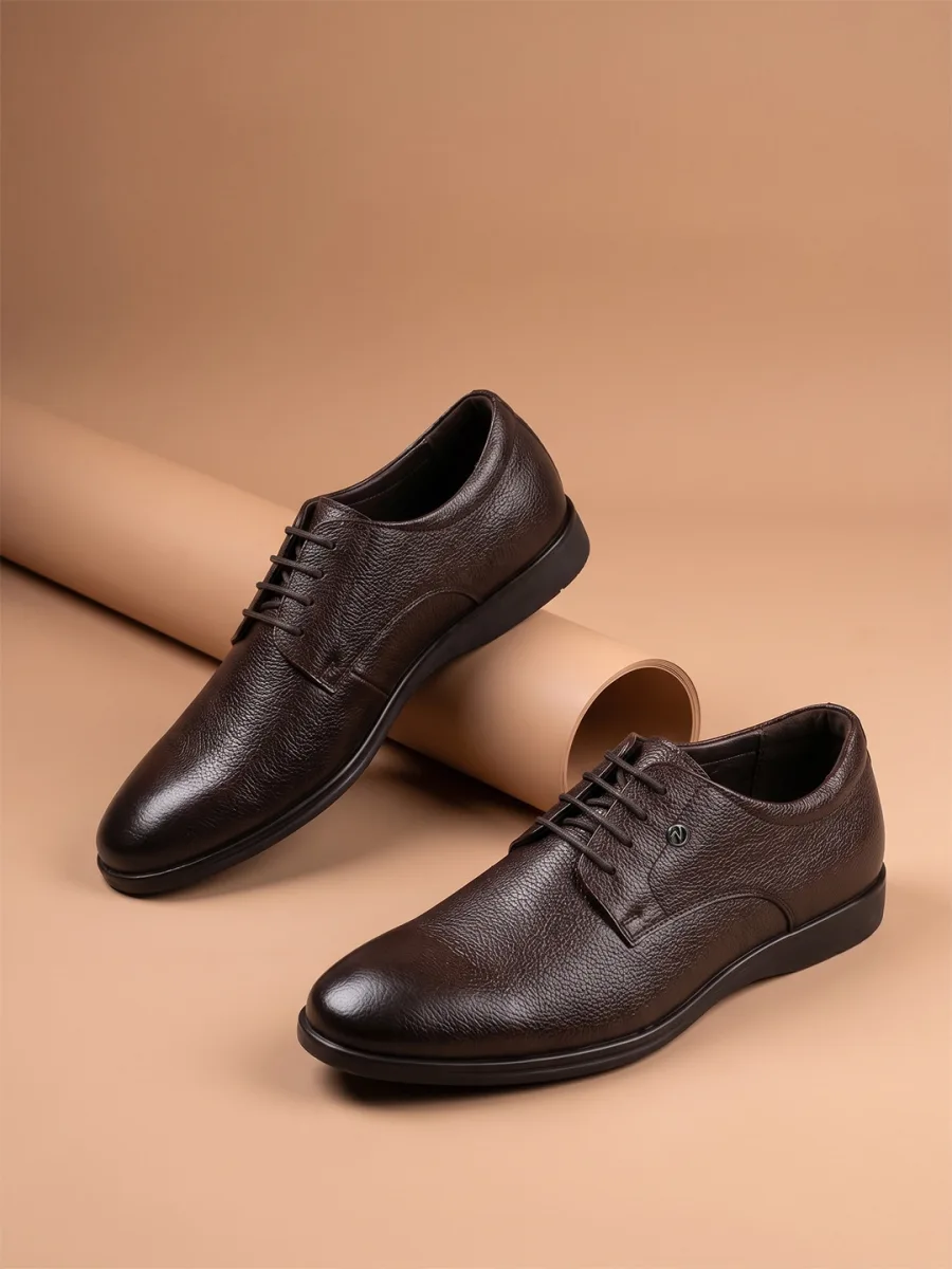 Brown Leather Derby Shoes