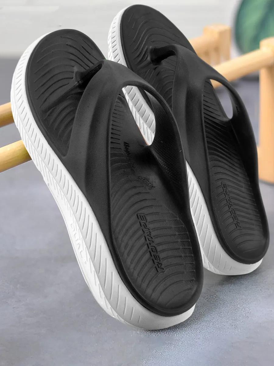 Black White Thong Flip-Flops