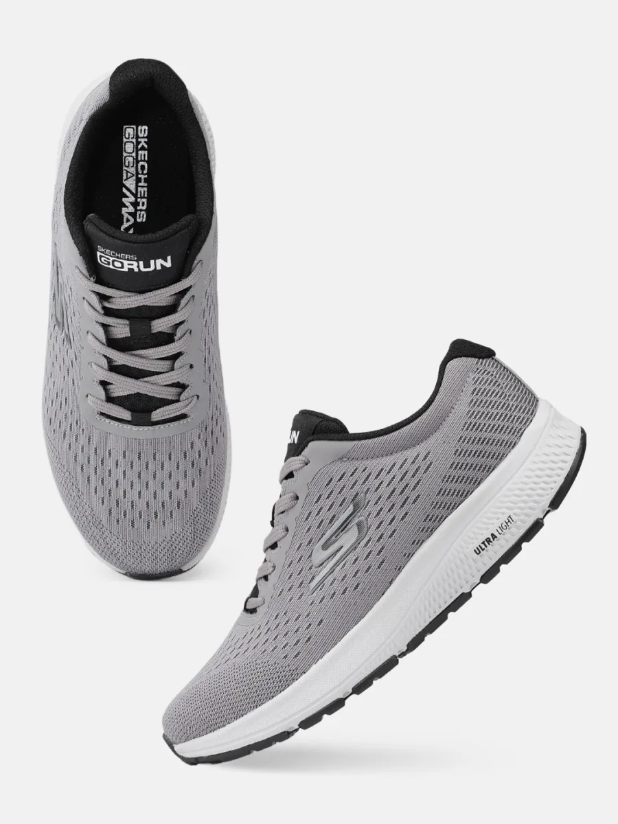 Grey Mesh Running Shoes