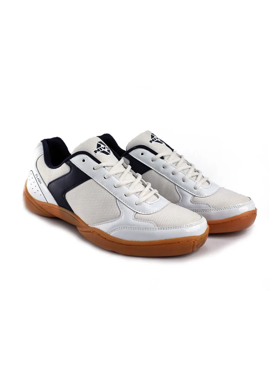 White Lace-Up Sneakers