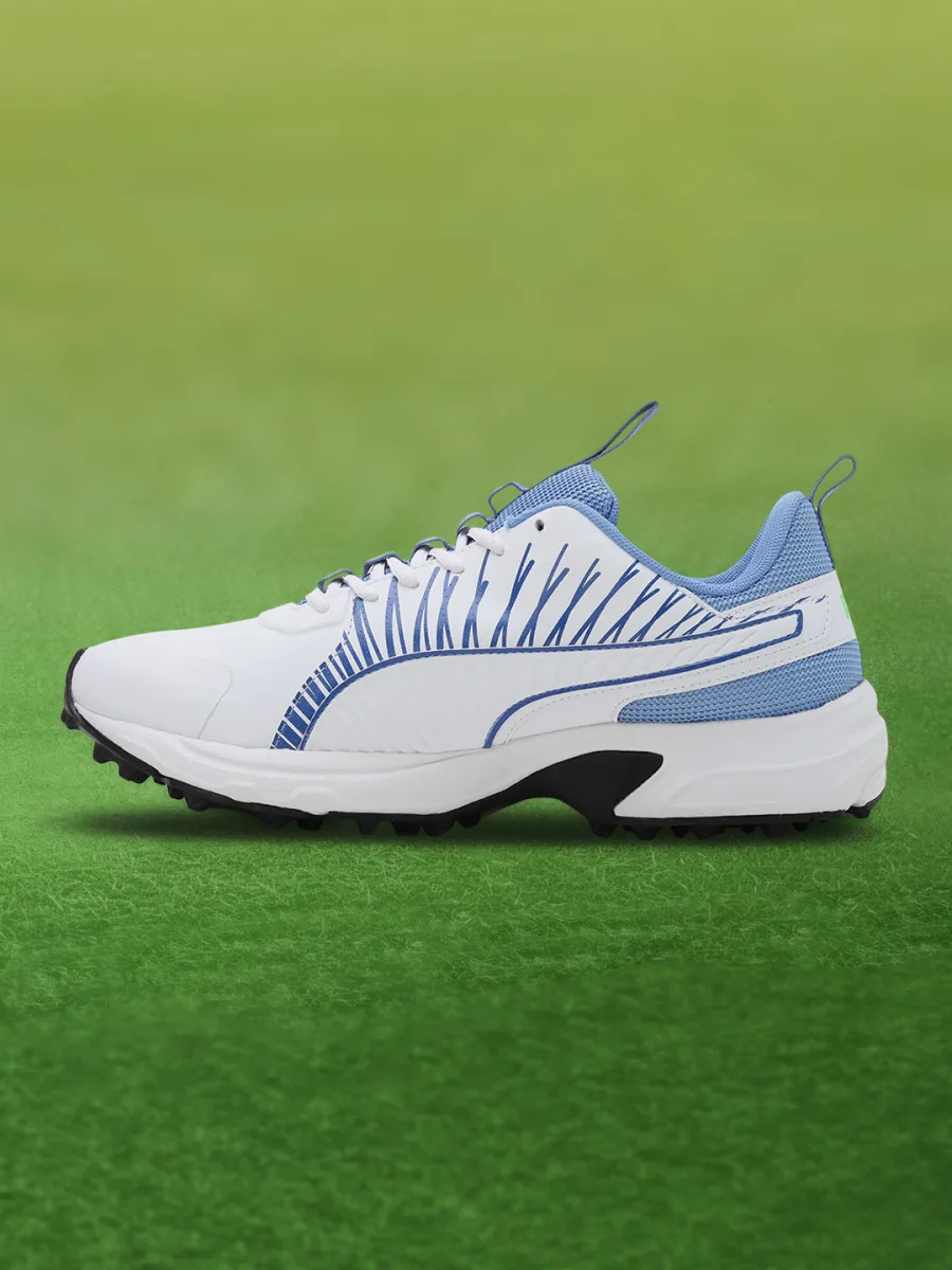 White Blue Lace-Up Sneakers