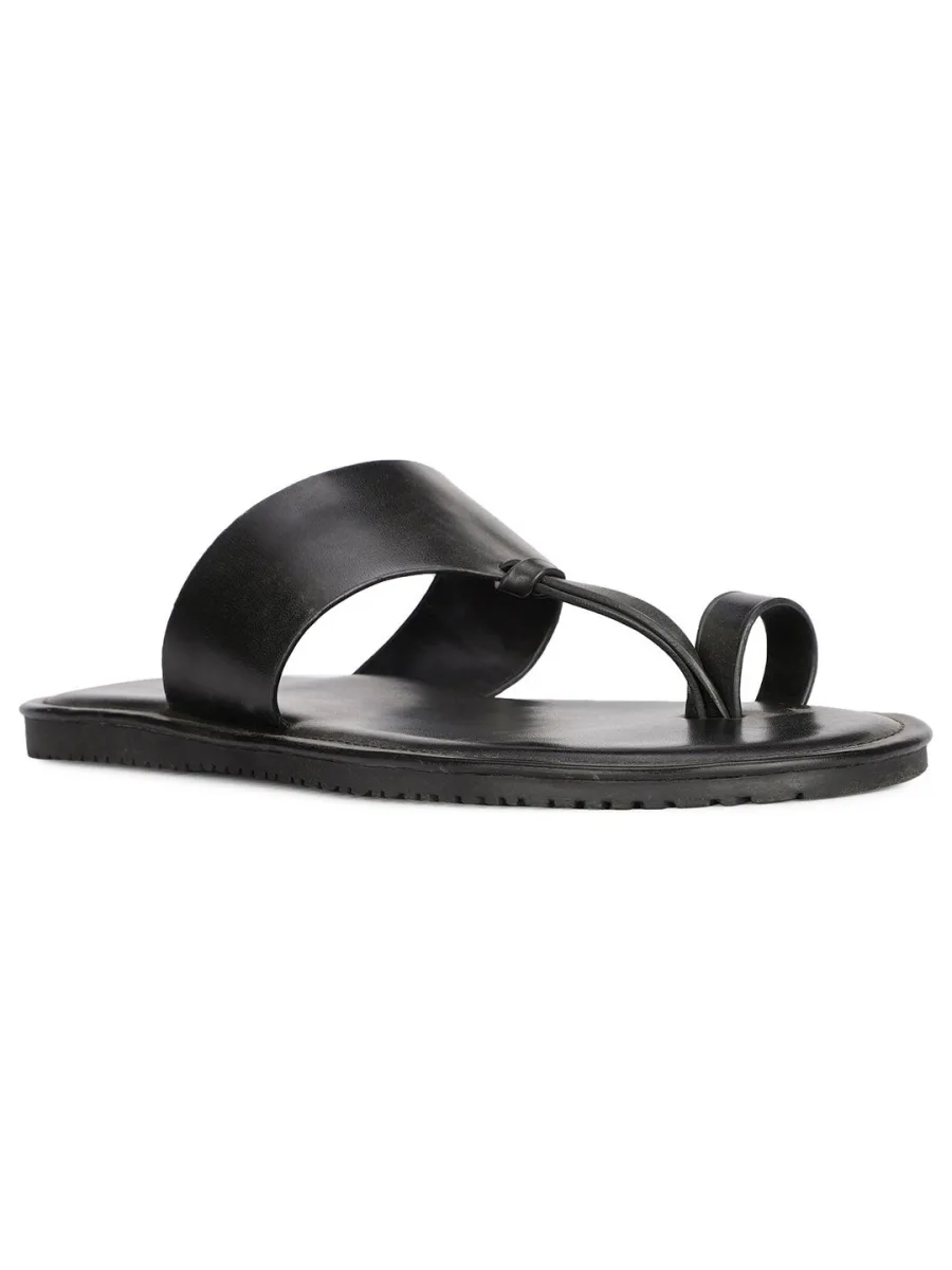 Black Leather Sandals