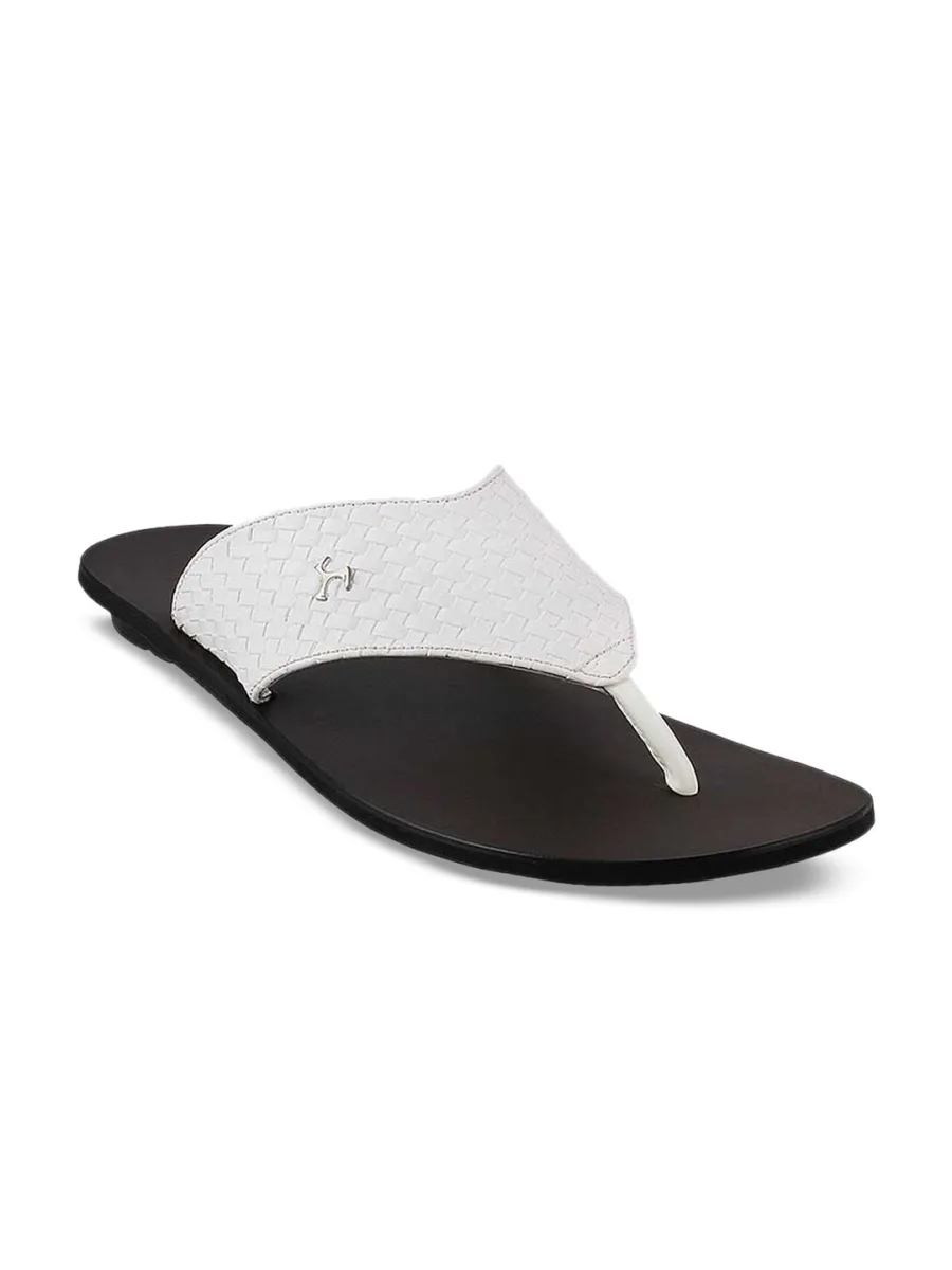 White Woven Thong Flip-Flops
