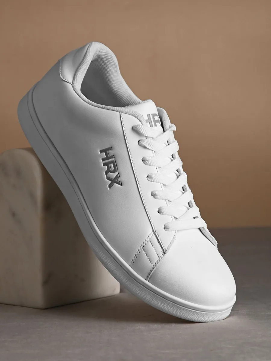 White Lace-Up Sneakers