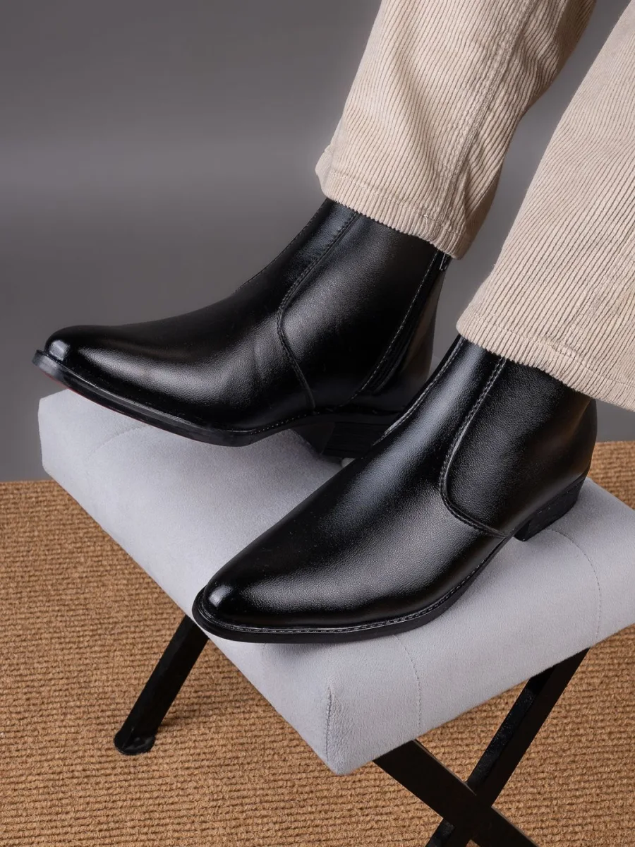 Black Leather Chelsea Boots