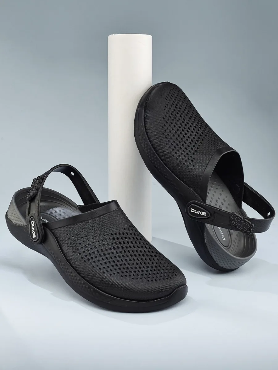 Black Perforated Clogs