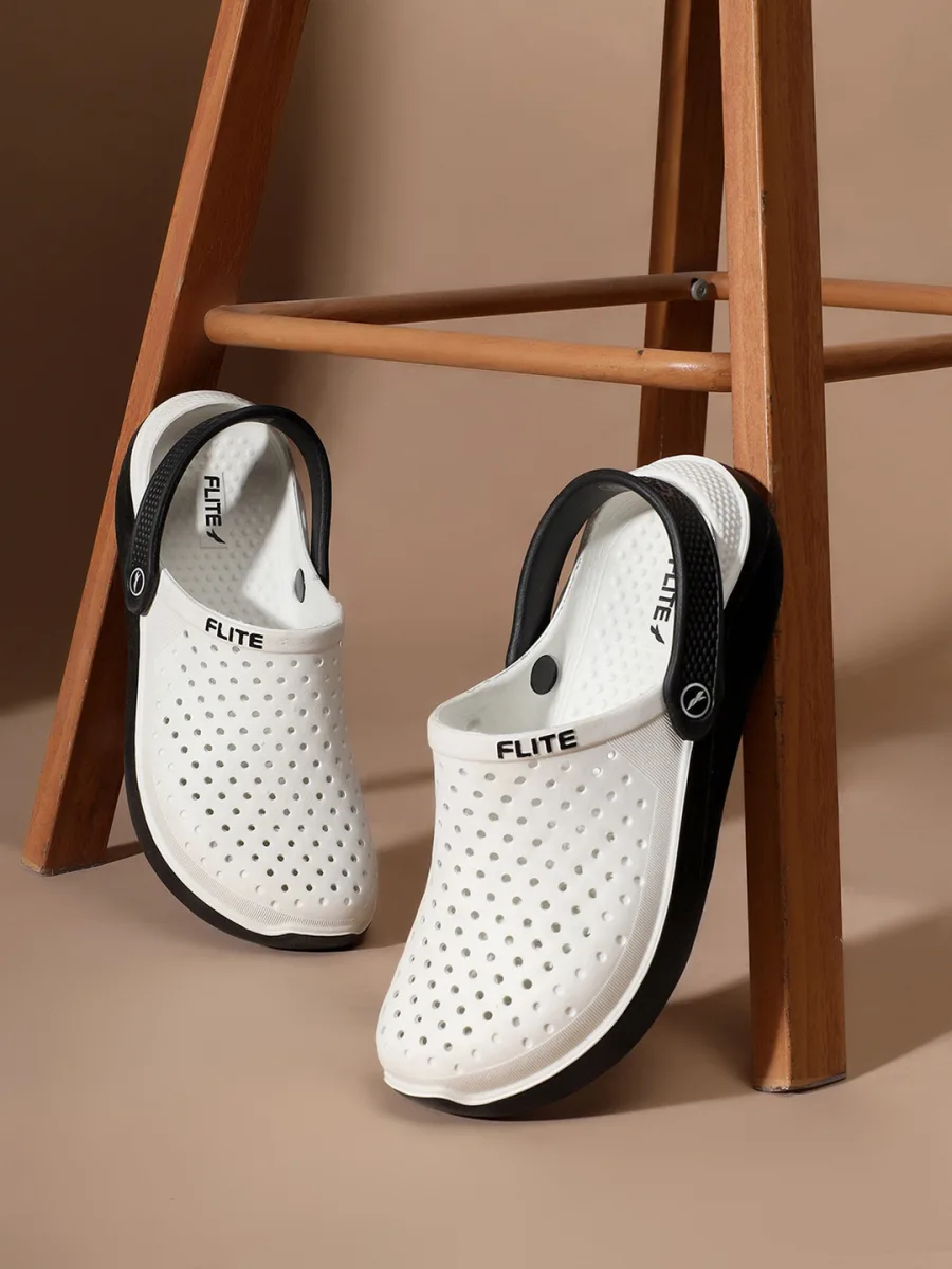 White Perforated Clogs
