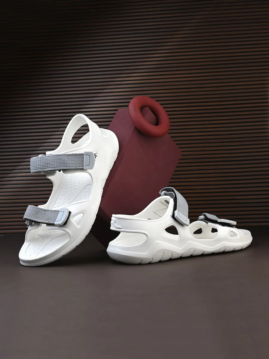 White Velcro Sports Sandals