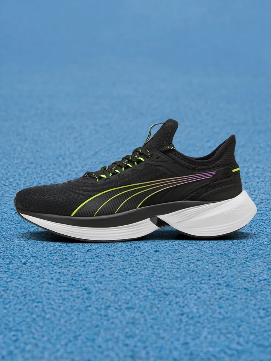 Black Lace-Up Running Shoes