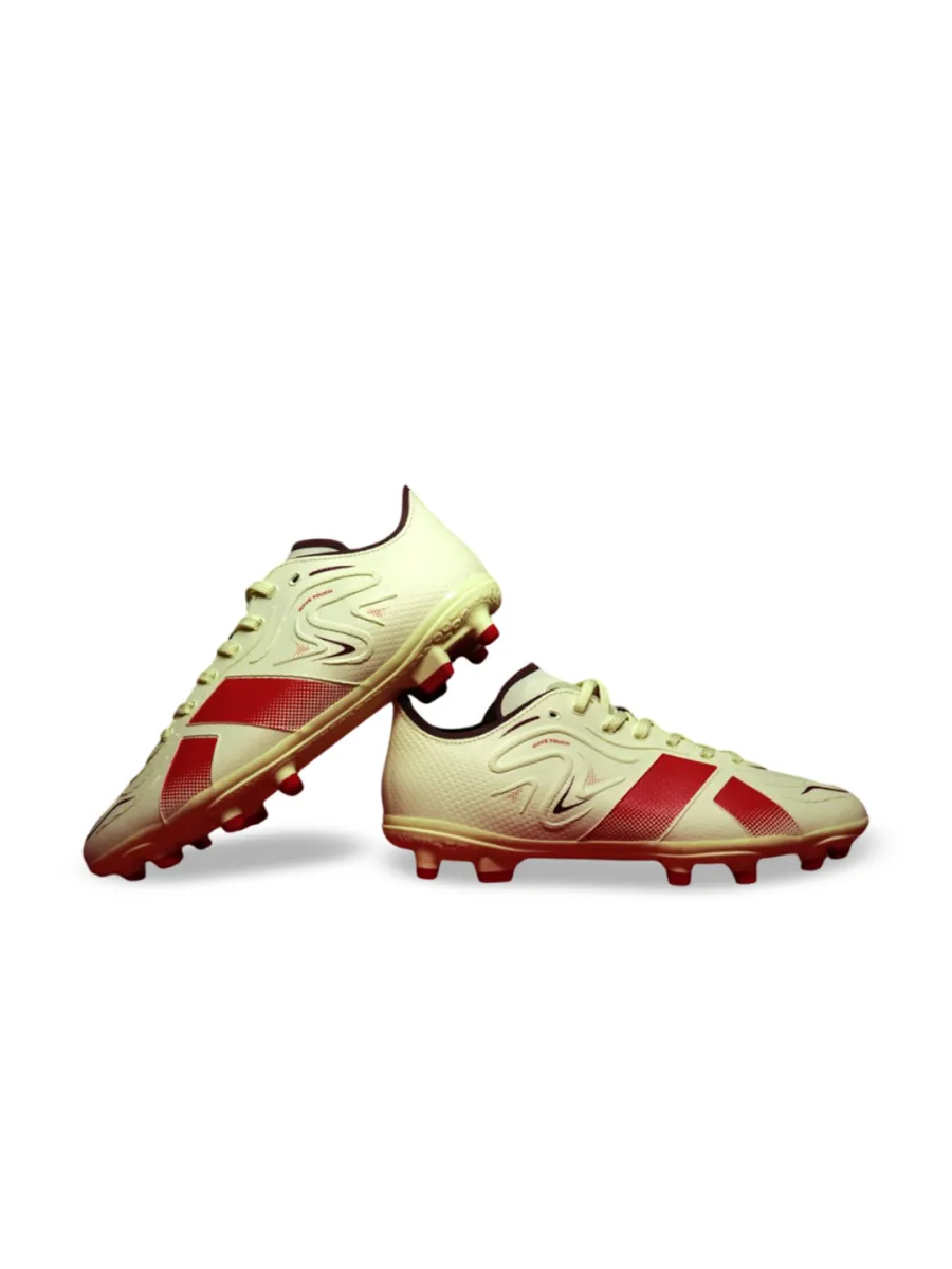 Cream Red Football Boots