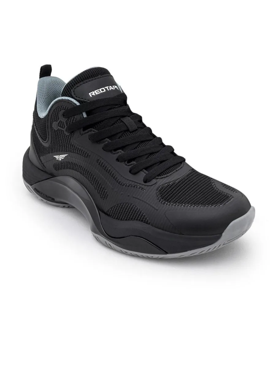 Black Lace-Up Running Shoes