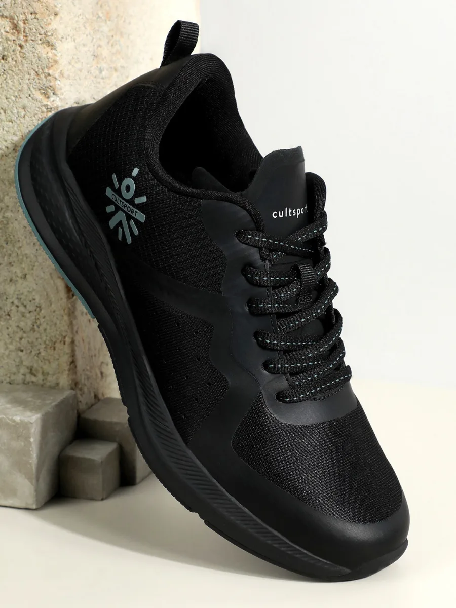 Black Mesh Running Shoes