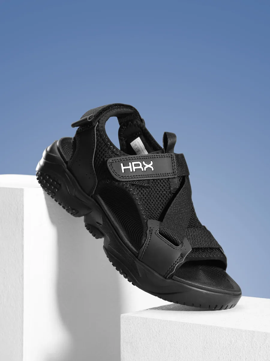 Black Velcro Sports Sandals