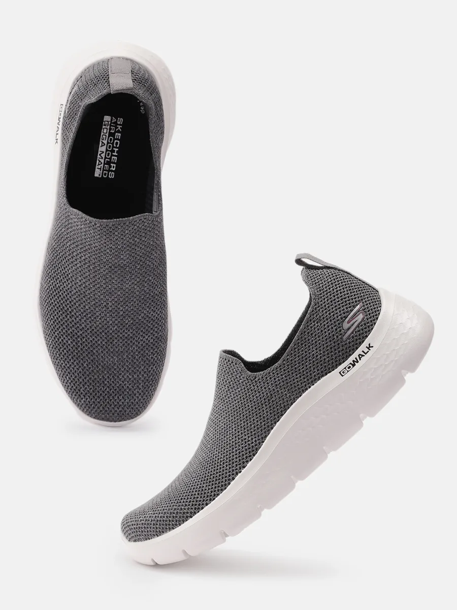 Grey Mesh Slip-On Sneakers