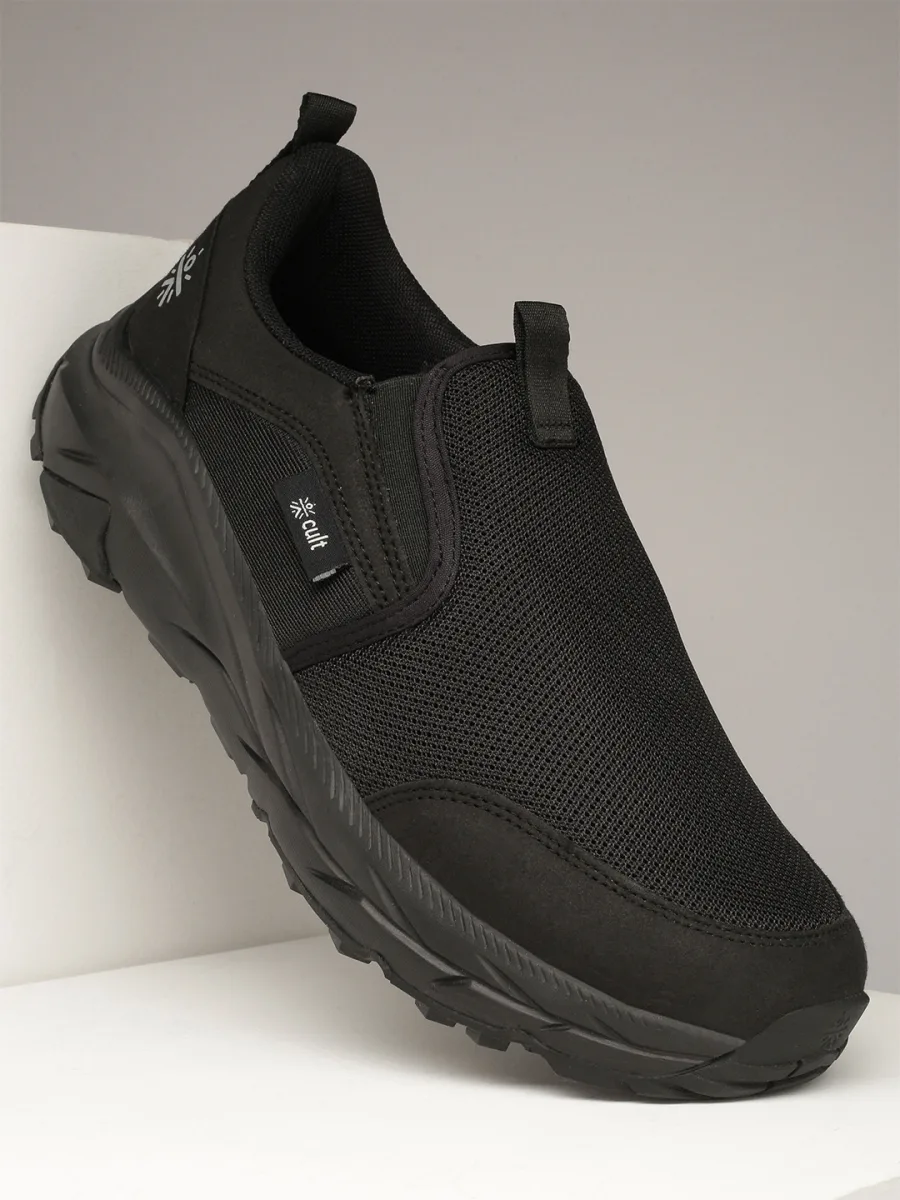 Black Mesh Slip-On Sneakers