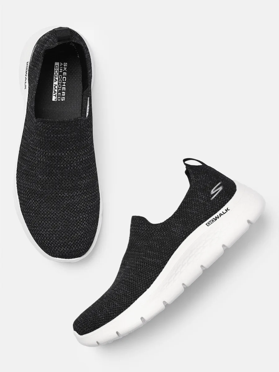 Black Knit Slip-On Sneakers