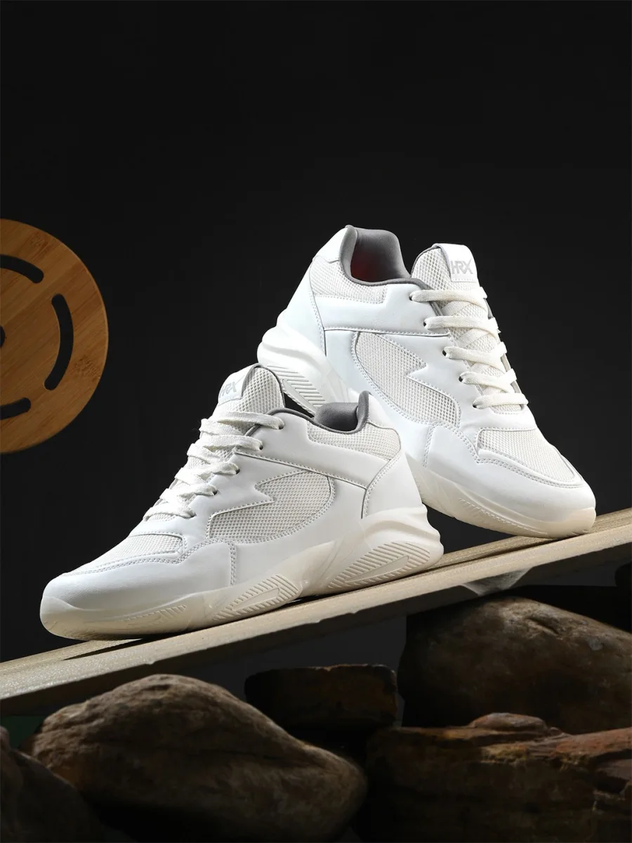 White Chunky Lace-Up Sneakers